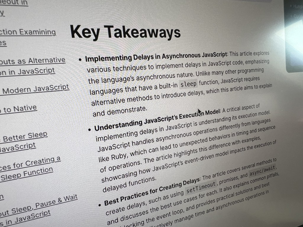 Screenshot of a blog article. The image is showcasing a "Key Takeaways" section at the top of the article 